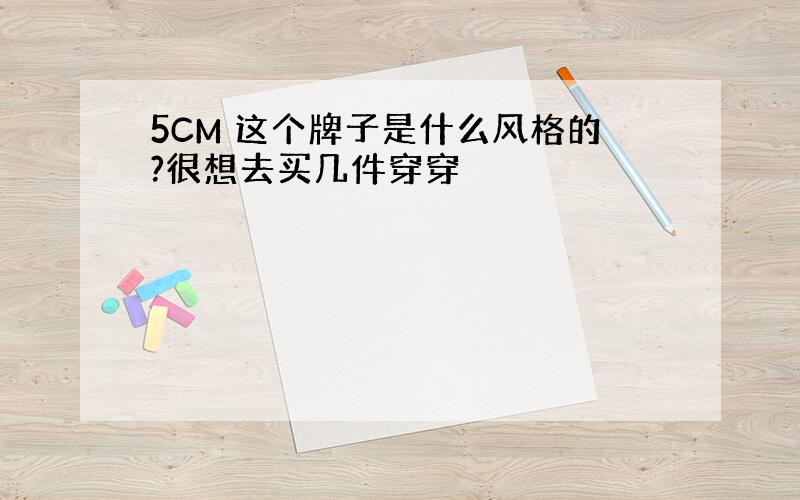 5CM 这个牌子是什么风格的?很想去买几件穿穿