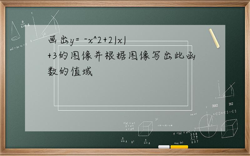 画出y= -x^2+2|x|+3的图像并根据图像写出此函数的值域