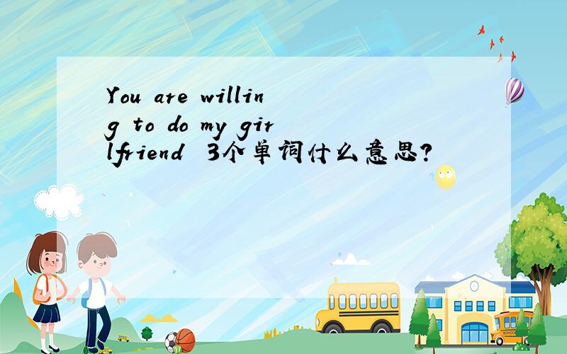 You are willing to do my girlfriend　　3个单词什么意思?