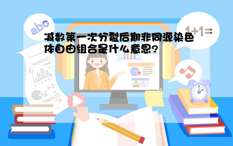 减数第一次分裂后期非同源染色体自由组合是什么意思?