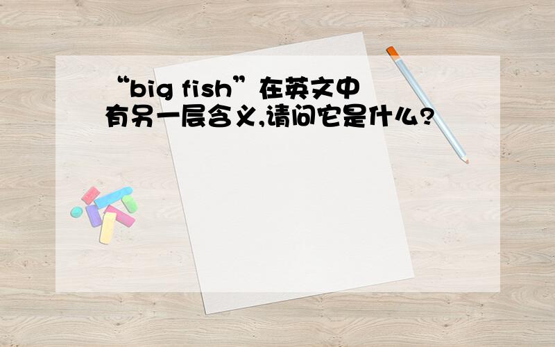 “big fish”在英文中有另一层含义,请问它是什么?