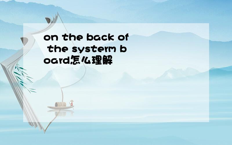 on the back of the systerm board怎么理解