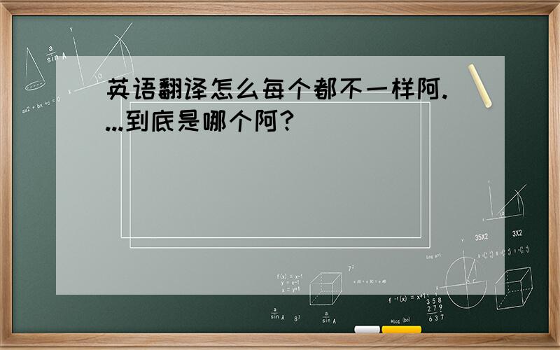 英语翻译怎么每个都不一样阿....到底是哪个阿?