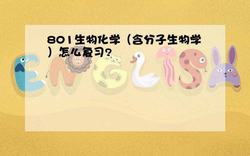 801生物化学（含分子生物学）怎么复习?