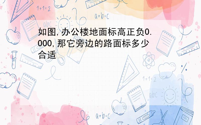 如图,办公楼地面标高正负0.000,那它旁边的路面标多少合适