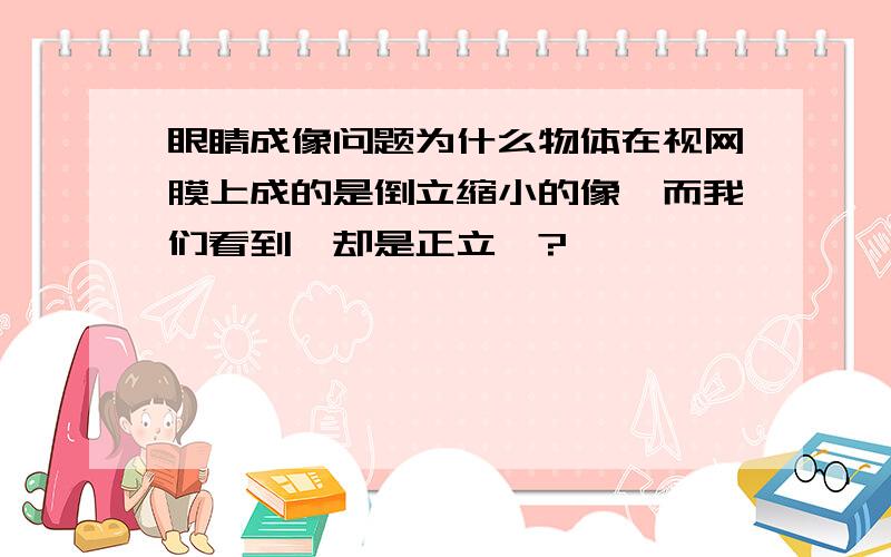 眼睛成像问题为什么物体在视网膜上成的是倒立缩小的像,而我们看到嘚却是正立嘚?