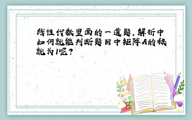 线性代数里面的一道题,解析中如何就能判断题目中矩阵A的秩就为1呢?