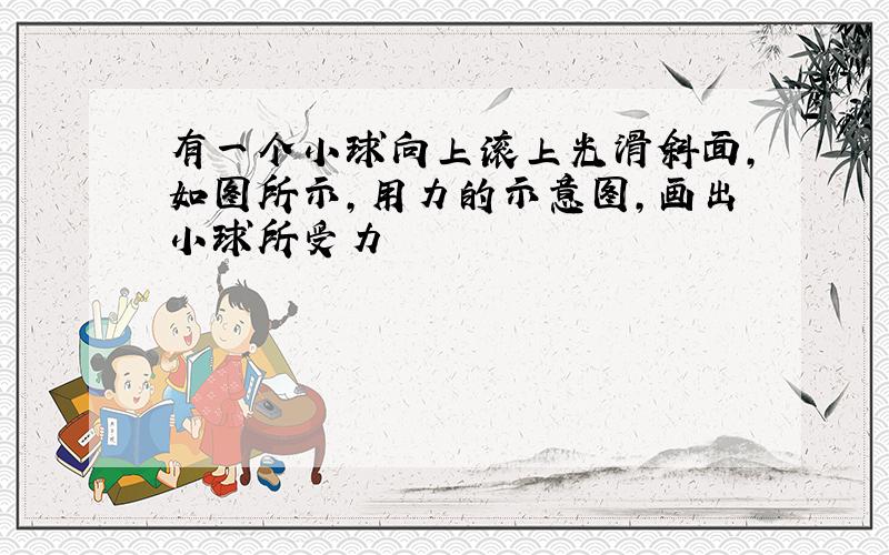 有一个小球向上滚上光滑斜面,如图所示,用力的示意图,画出小球所受力