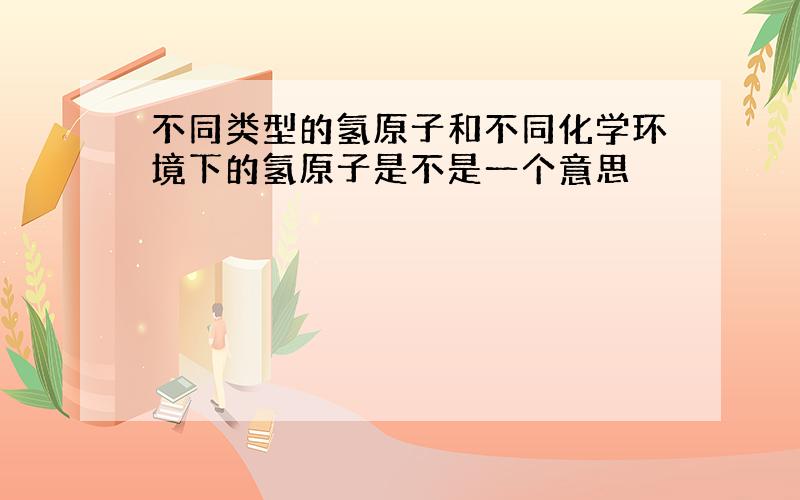 不同类型的氢原子和不同化学环境下的氢原子是不是一个意思