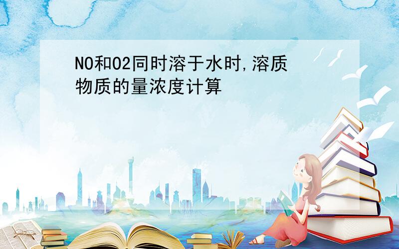 NO和O2同时溶于水时,溶质物质的量浓度计算