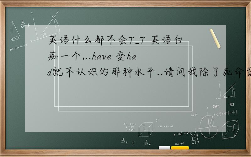 英语什么都不会T_T 英语白痴一个,..have 变had就不认识的那种水平..请问我除了死命背单词,还应该干嘛..在问