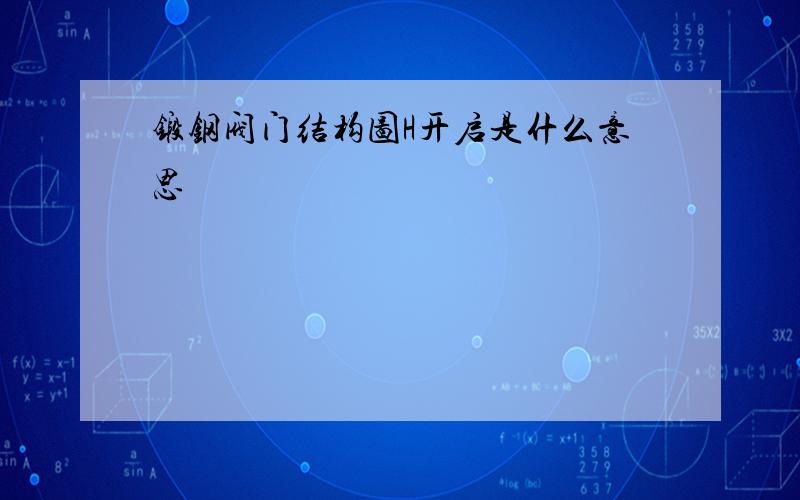 锻钢阀门结构图H开启是什么意思