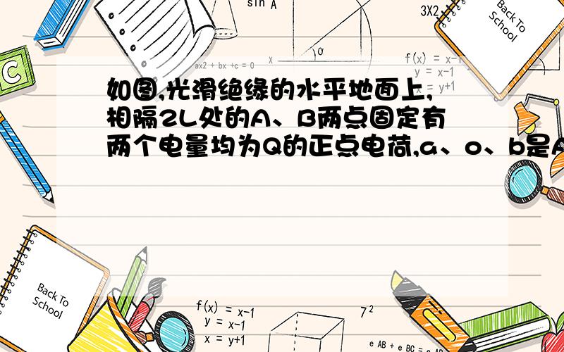 如图,光滑绝缘的水平地面上,相隔2L处的A、B两点固定有两个电量均为Q的正点电荷,a、o、b是AB连线上的三