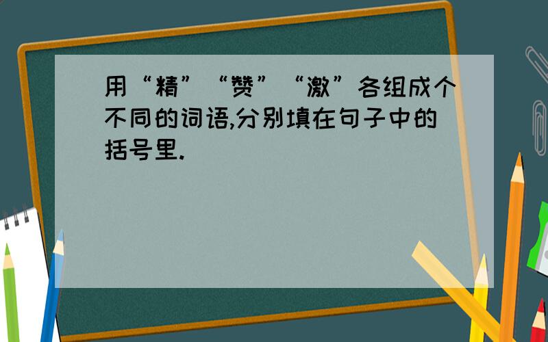 用“精”“赞”“激”各组成个不同的词语,分别填在句子中的括号里.