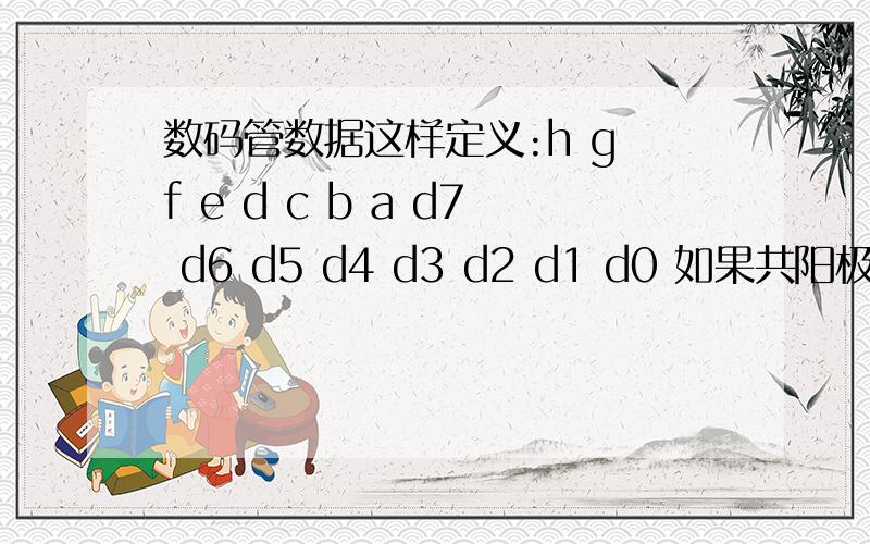 数码管数据这样定义:h g f e d c b a d7 d6 d5 d4 d3 d2 d1 d0 如果共阳极的话 输出