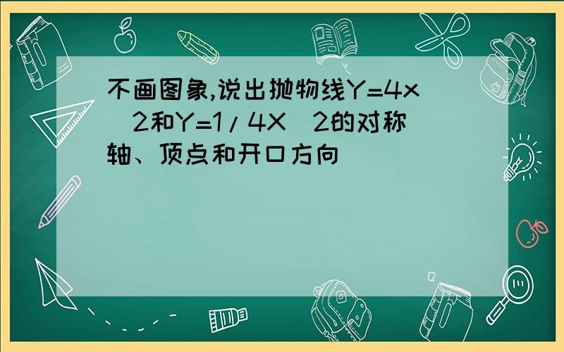 不画图象,说出抛物线Y=4x^2和Y=1/4X^2的对称轴、顶点和开口方向