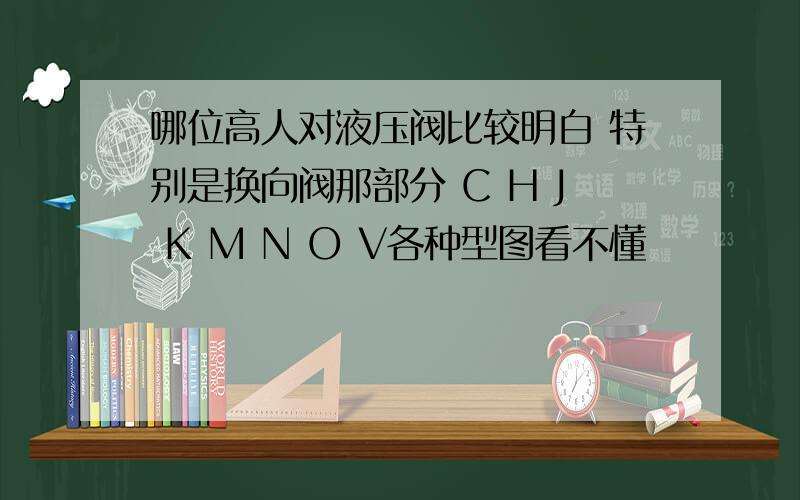 哪位高人对液压阀比较明白 特别是换向阀那部分 C H J K M N O V各种型图看不懂