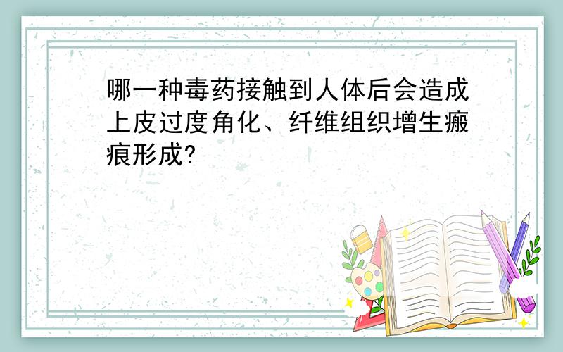 哪一种毒药接触到人体后会造成上皮过度角化、纤维组织增生瘢痕形成?