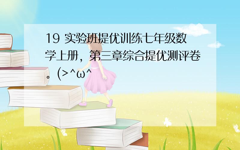 19 实验班提优训练七年级数学上册，第三章综合提优测评卷。(>^ω^