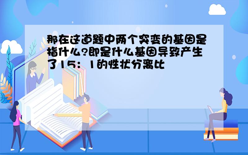 那在这道题中两个突变的基因是指什么?即是什么基因导致产生了15：1的性状分离比