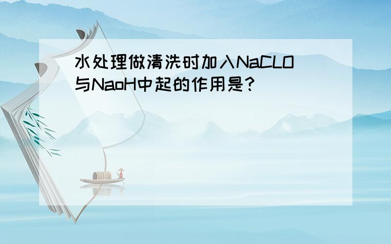 水处理做清洗时加入NaCLO与NaoH中起的作用是?