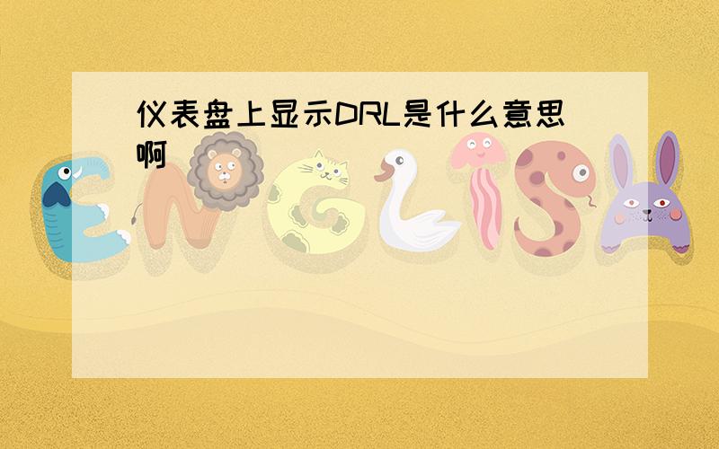 仪表盘上显示DRL是什么意思啊