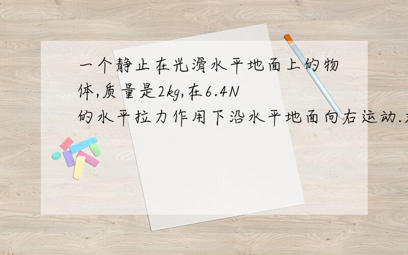 一个静止在光滑水平地面上的物体,质量是2kg,在6.4N的水平拉力作用下沿水平地面向右运动.求物体在4s末的速