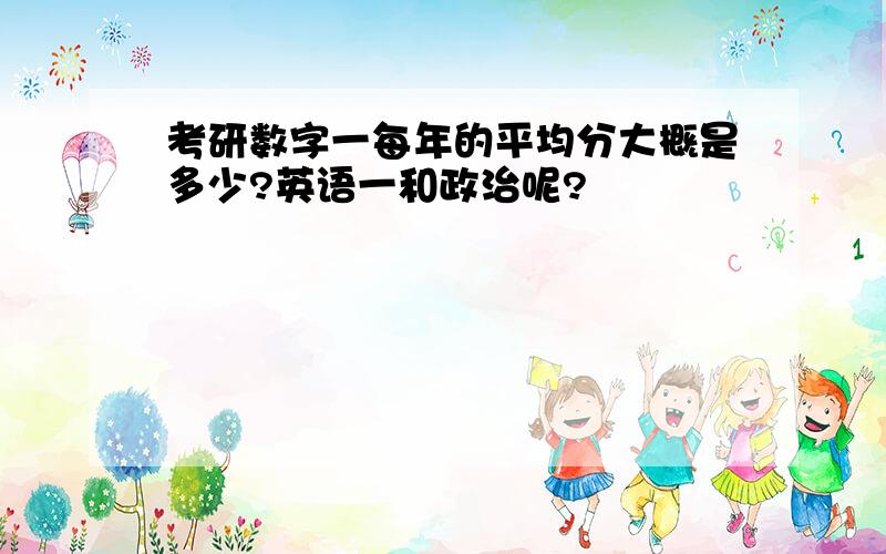 考研数字一每年的平均分大概是多少?英语一和政治呢?