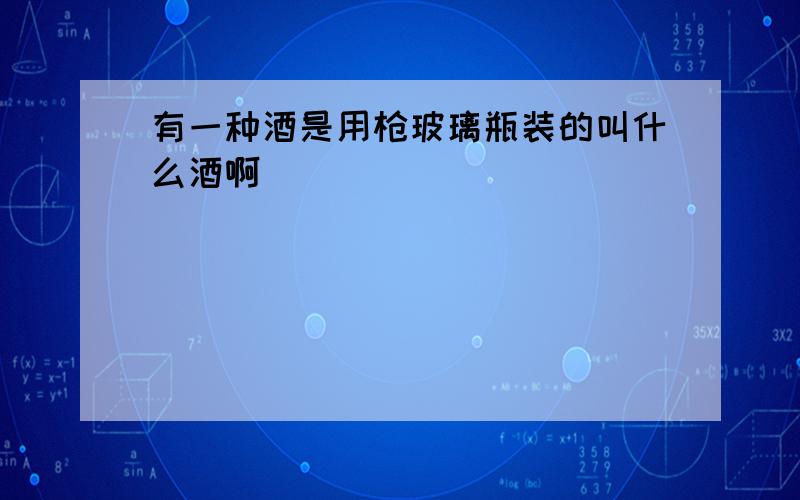 有一种酒是用枪玻璃瓶装的叫什么酒啊