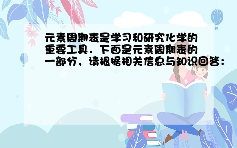 元素周期表是学习和研究化学的重要工具．下面是元素周期表的一部分，请根据相关信息与知识回答：