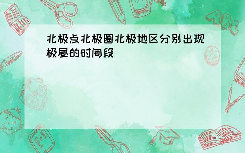 北极点北极圈北极地区分别出现极昼的时间段