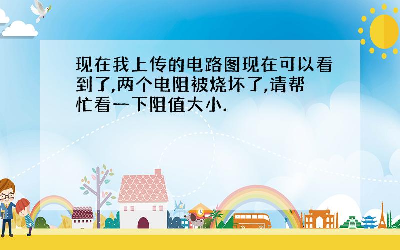 现在我上传的电路图现在可以看到了,两个电阻被烧坏了,请帮忙看一下阻值大小.