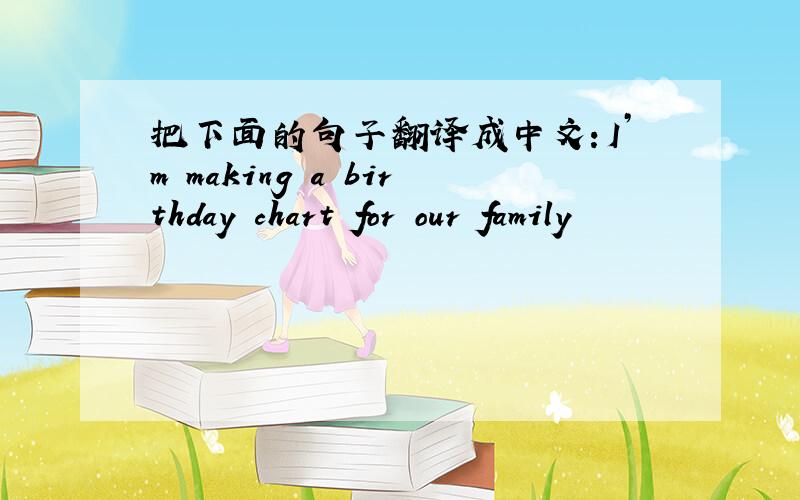 把下面的句子翻译成中文：I’m making a birthday chart for our family