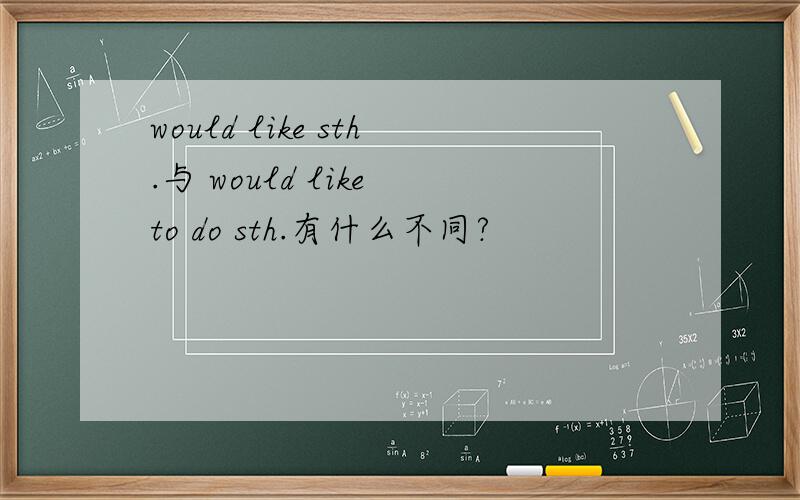 would like sth.与 would like to do sth.有什么不同?