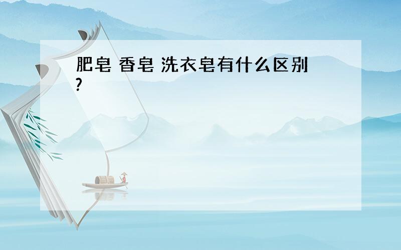 肥皂 香皂 洗衣皂有什么区别?