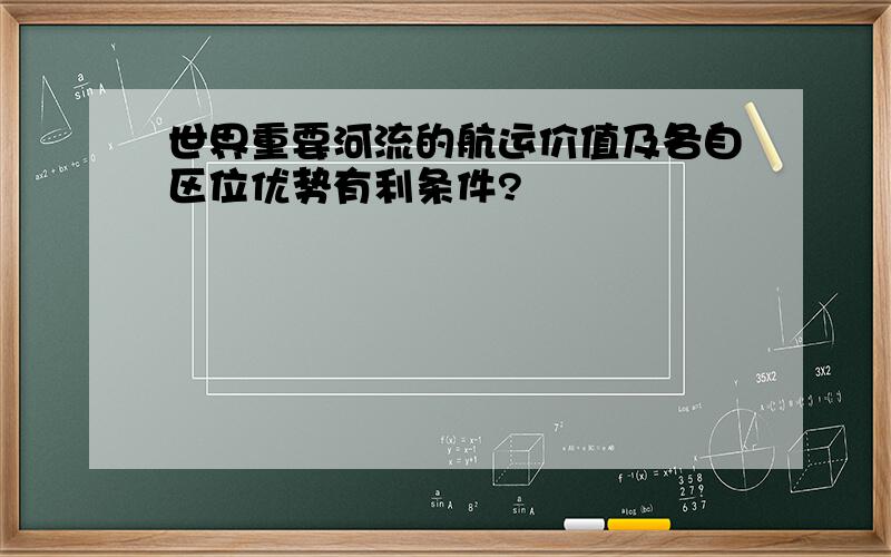 世界重要河流的航运价值及各自区位优势有利条件?