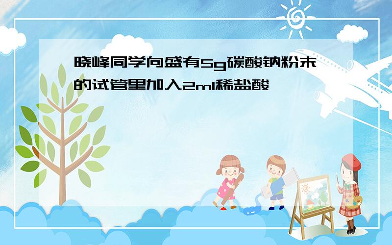 晓峰同学向盛有5g碳酸钠粉末的试管里加入2ml稀盐酸