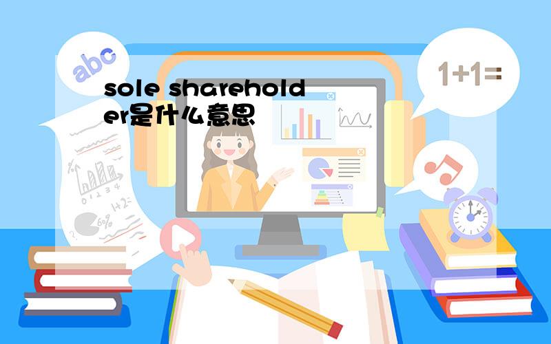 sole shareholder是什么意思