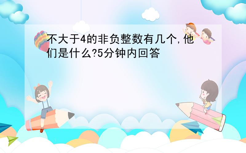 不大于4的非负整数有几个,他们是什么?5分钟内回答