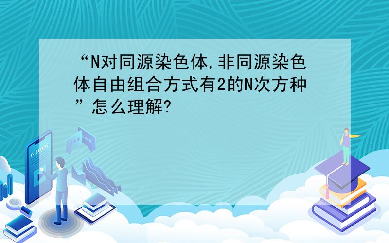 “N对同源染色体,非同源染色体自由组合方式有2的N次方种”怎么理解?