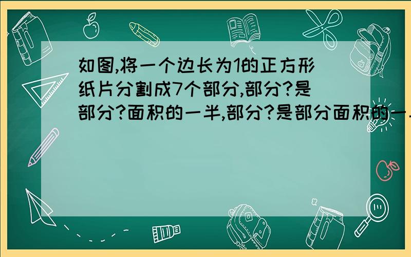 如图,将一个边长为1的正方形纸片分割成7个部分,部分?是部分?面积的一半,部分?是部分面积的一半,依次类%D%A如图,将