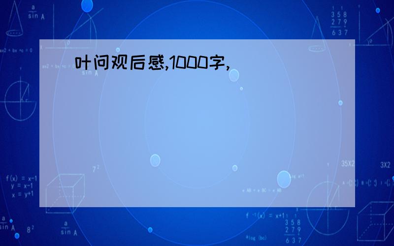 叶问观后感,1000字,