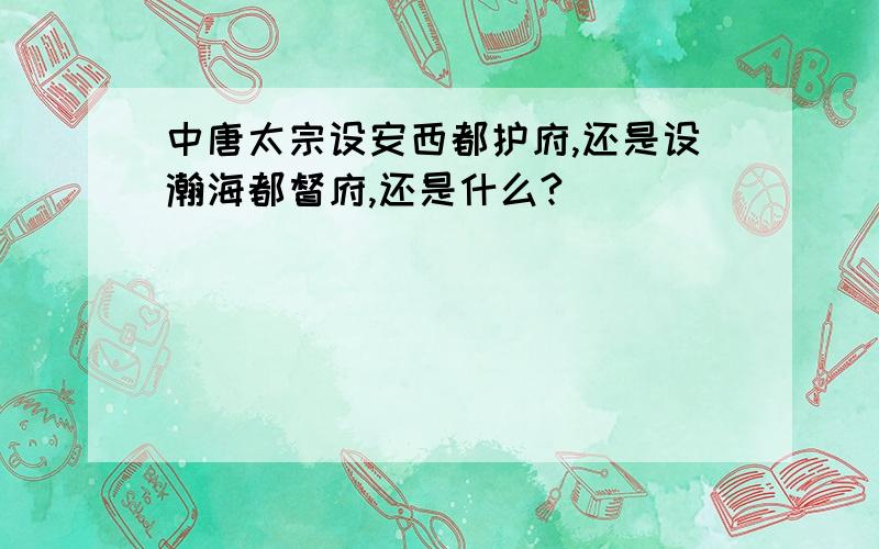 中唐太宗设安西都护府,还是设瀚海都督府,还是什么?