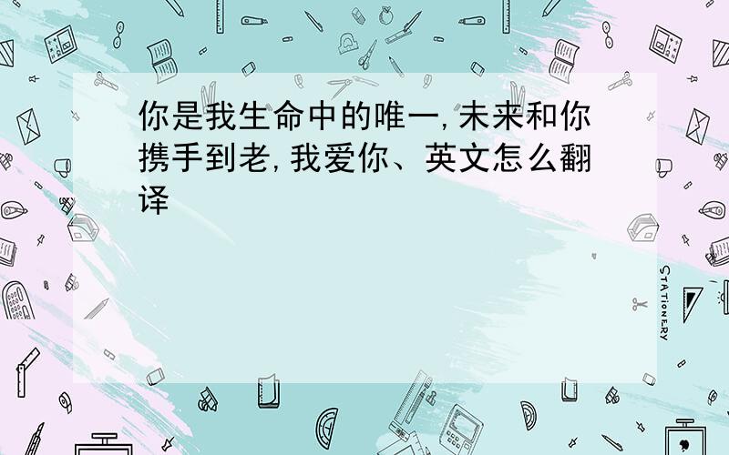 你是我生命中的唯一,未来和你携手到老,我爱你、英文怎么翻译