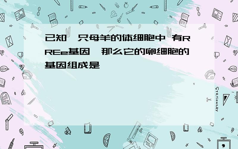 已知一只母羊的体细胞中 有RREe基因,那么它的卵细胞的基因组成是↓