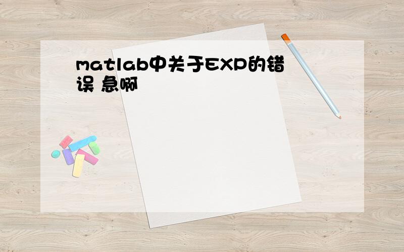 matlab中关于EXP的错误 急啊