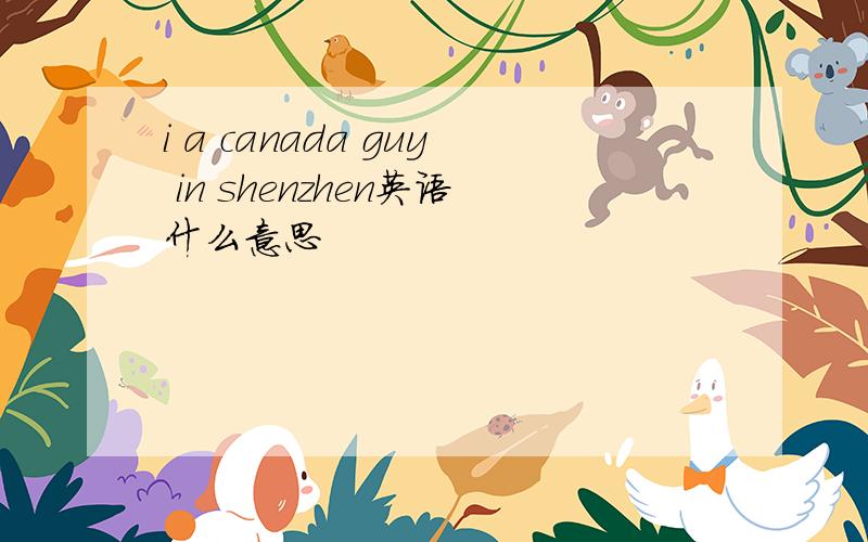 i a canada guy in shenzhen英语什么意思