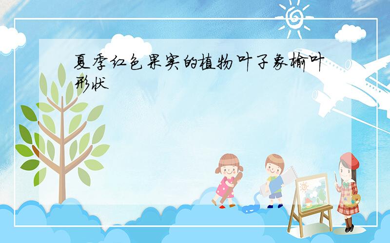 夏季红色果实的植物叶子象榆叶形状