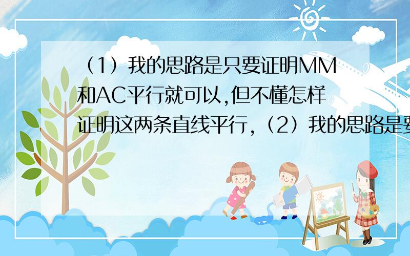 （1）我的思路是只要证明MM和AC平行就可以,但不懂怎样证明这两条直线平行,（2）我的思路是要证明AD和BC垂直,只要证