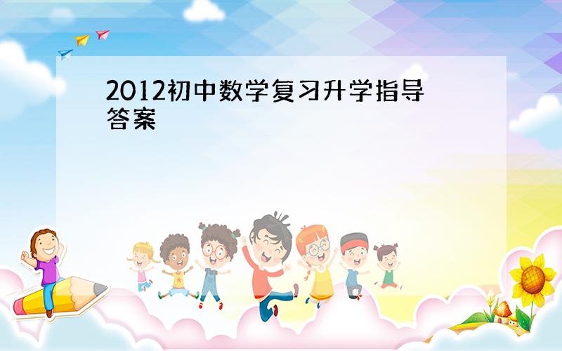 2012初中数学复习升学指导答案